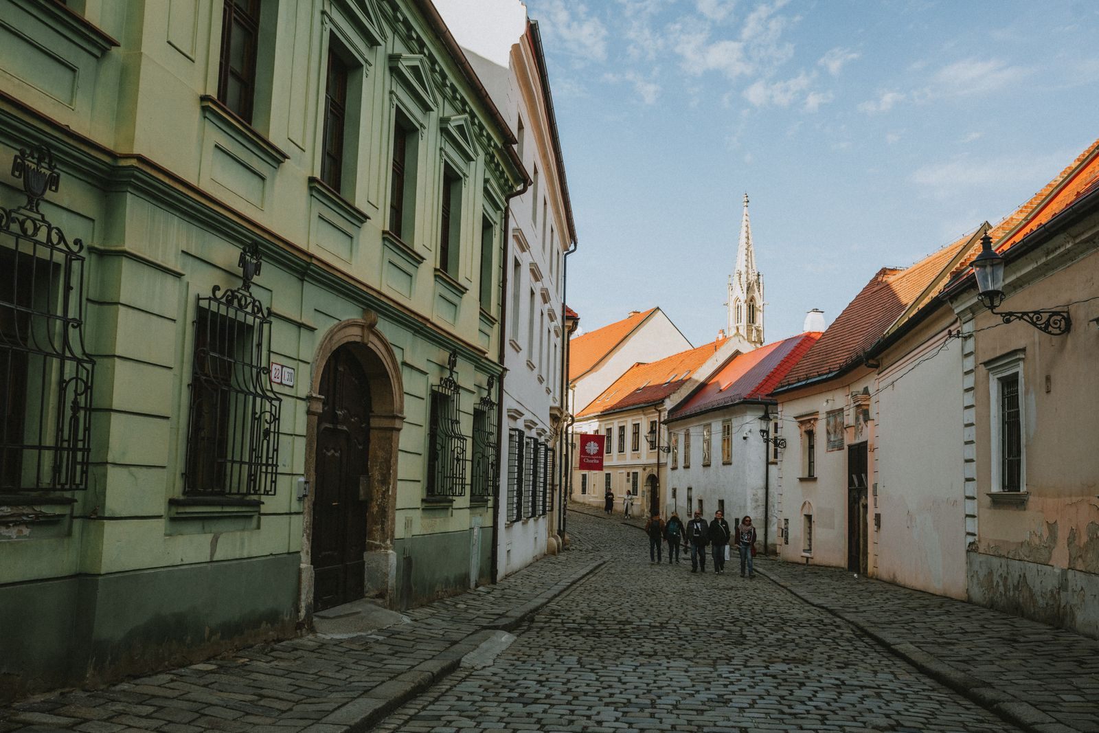 Cobbled lane in Bratislava Old Town — why comfortable shoes top any list of what to wear on a river cruise in Europe